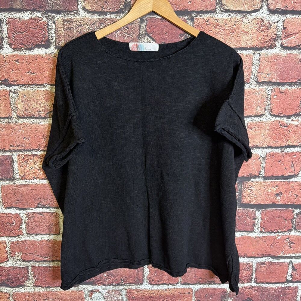 Free People Beach Knit Top Cover Black Womens Small